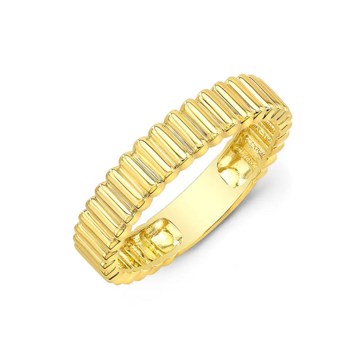 14K Reeded Gold Ring