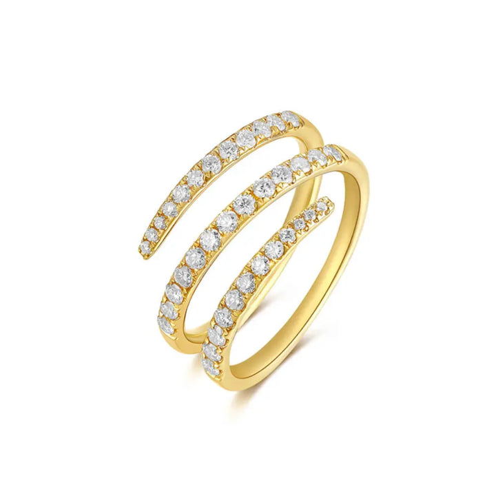 14K Spiral Graduated Diamond Ring