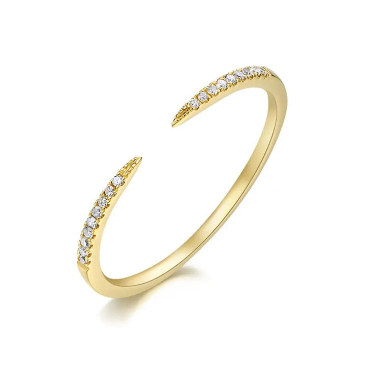 14K Thin Diamond Claw Ring