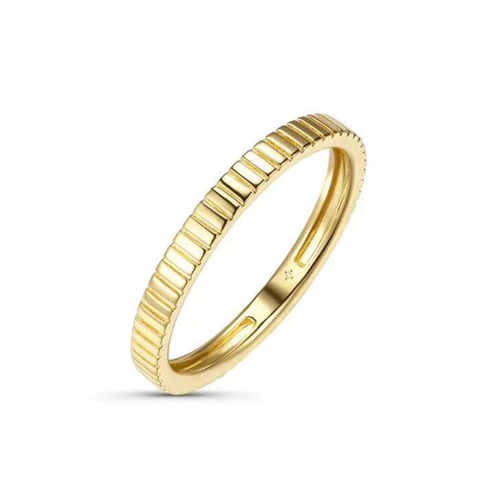 14K Thin Gold Fluted Ring