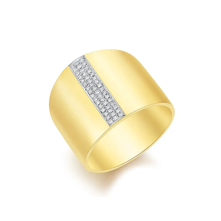 14K Diamond Bar Statement Ring