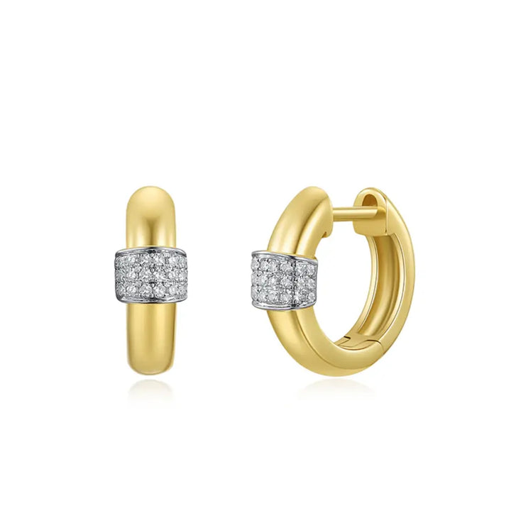 14K Diamond Huggie Earrings