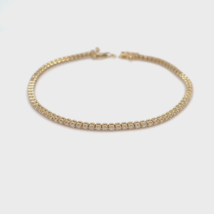 Mini Diamond tennis bracelet, buttercup setting (3/4CT)