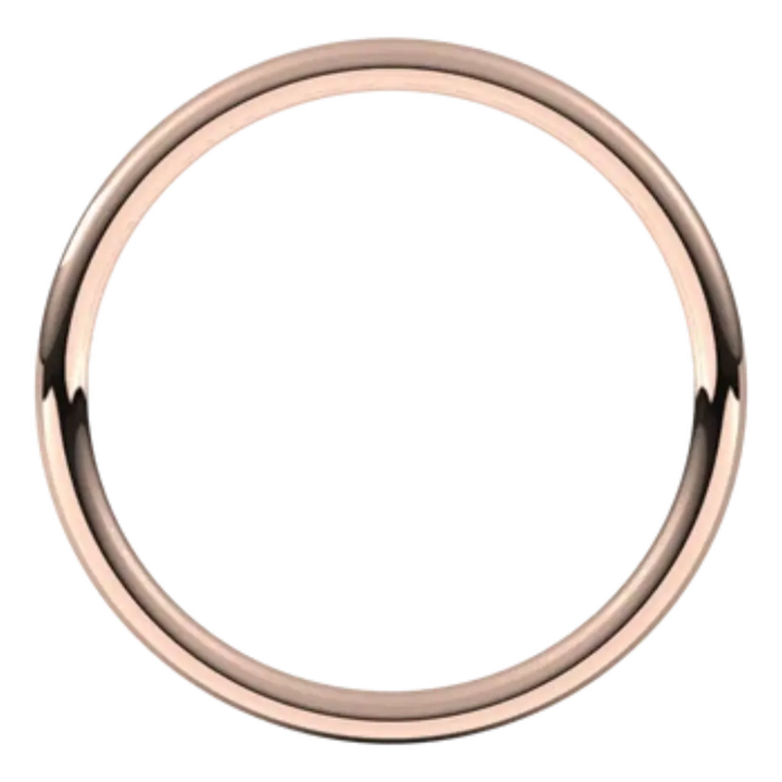 Round Wedding Ring, 1.5mm, Comfort Fit