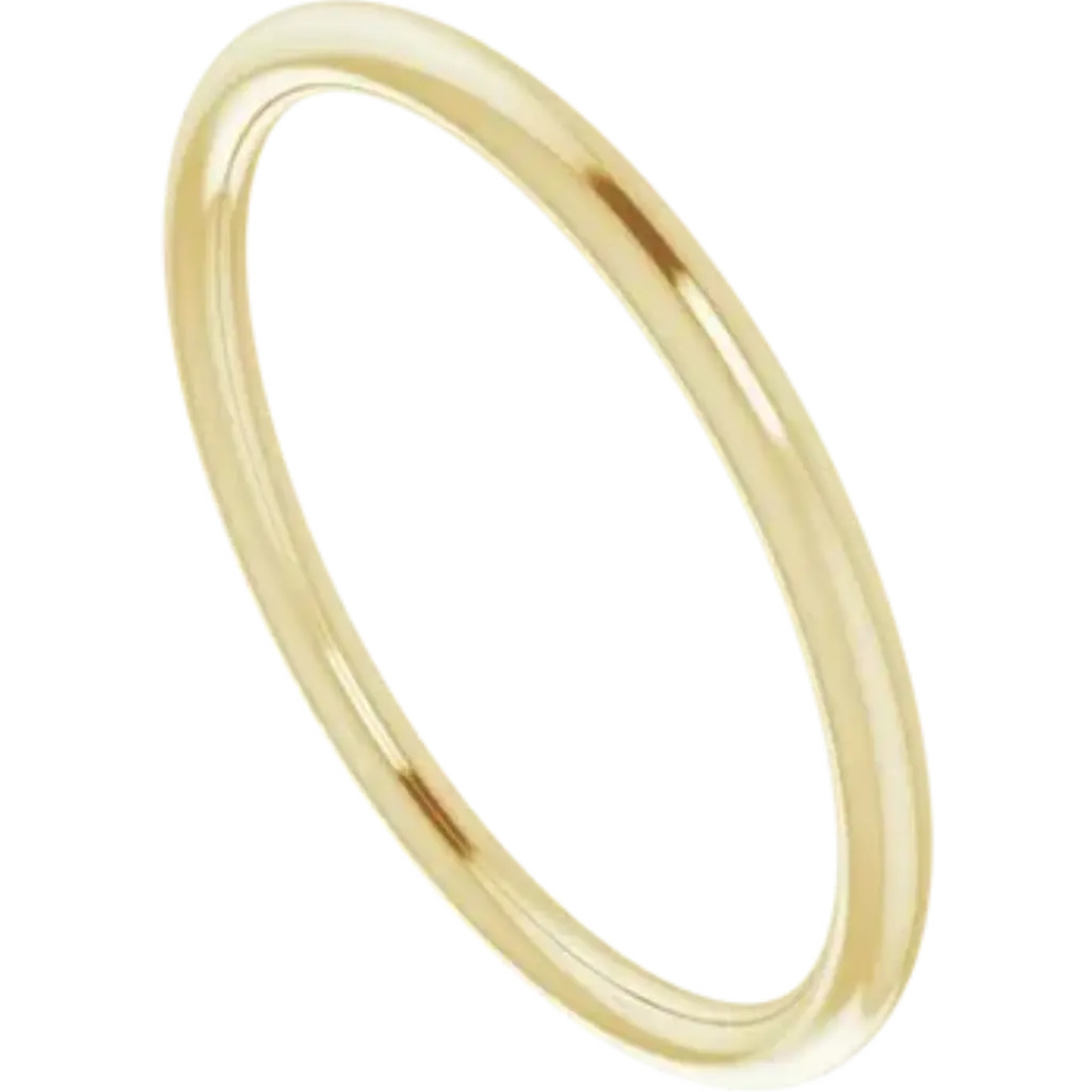 Round Wedding Ring, 1.5mm, Comfort Fit