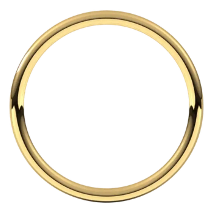 Round Wedding Ring, 1.5mm, Comfort Fit