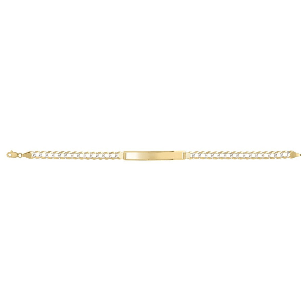 14K 5.7mm Pave ID Curb Bracelet, front view