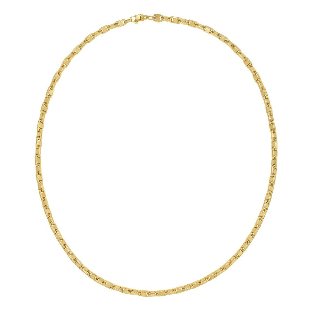 14K Alternating Mariner Necklace, front view