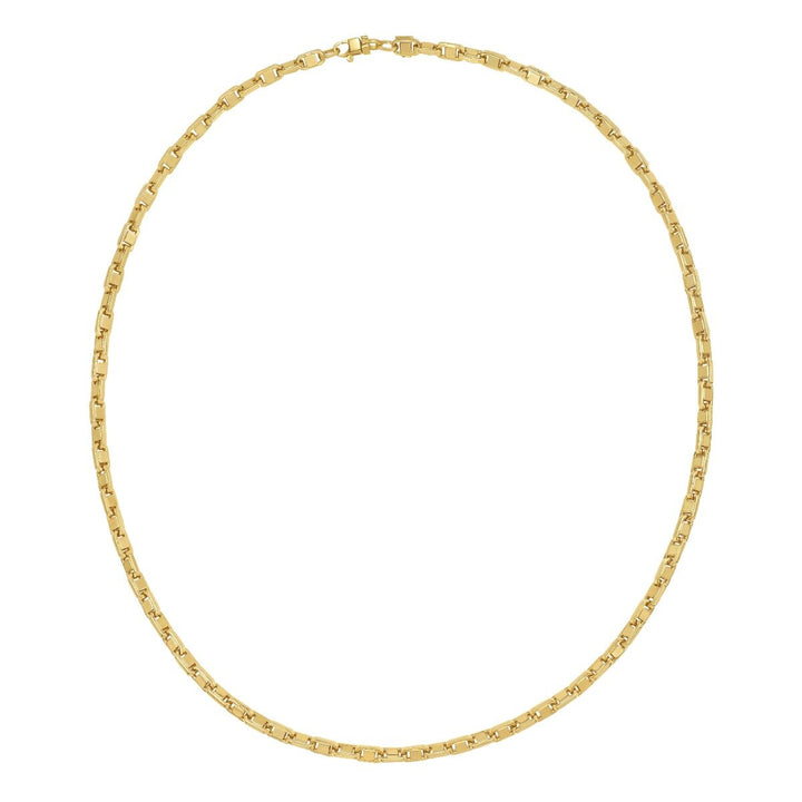 14K Alternating Mariner Necklace, front view