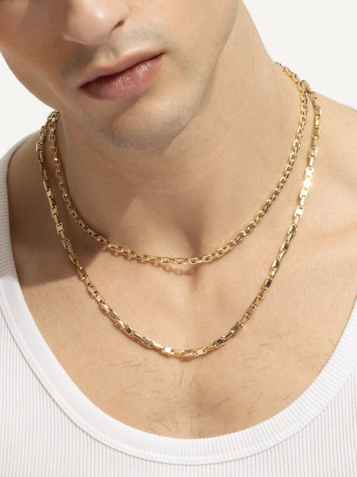 14K Alternating Mariner Necklace, view 2