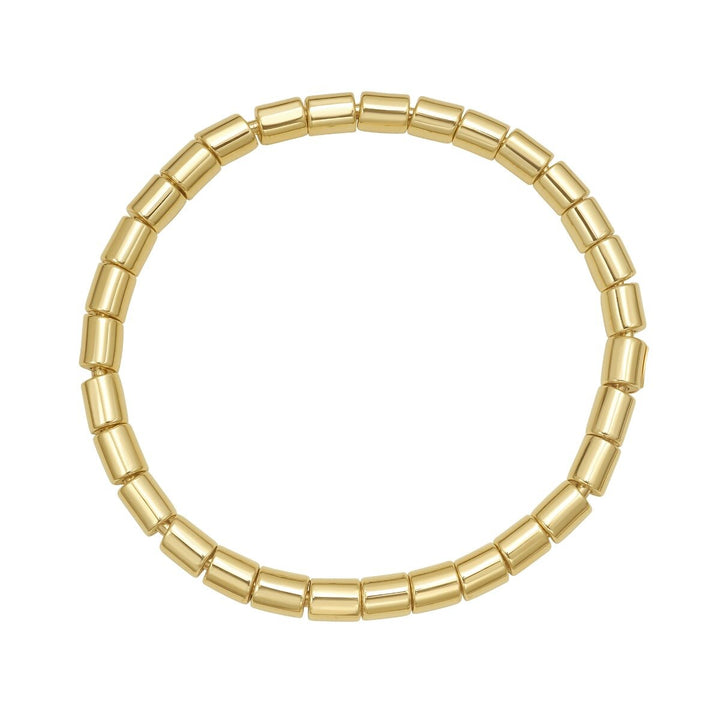 14K Barrel Bead Stretch Bracelet, front view