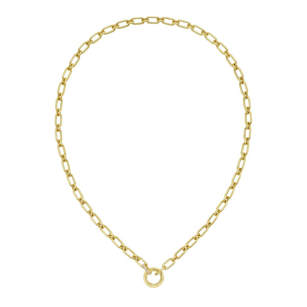 14K Diamond Charm Link Necklace, view 2