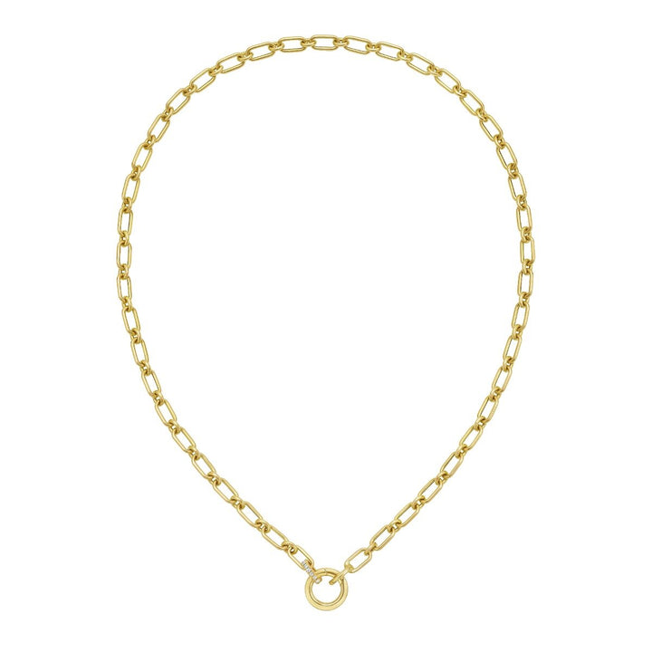14K Diamond Charm Link Necklace, view 2