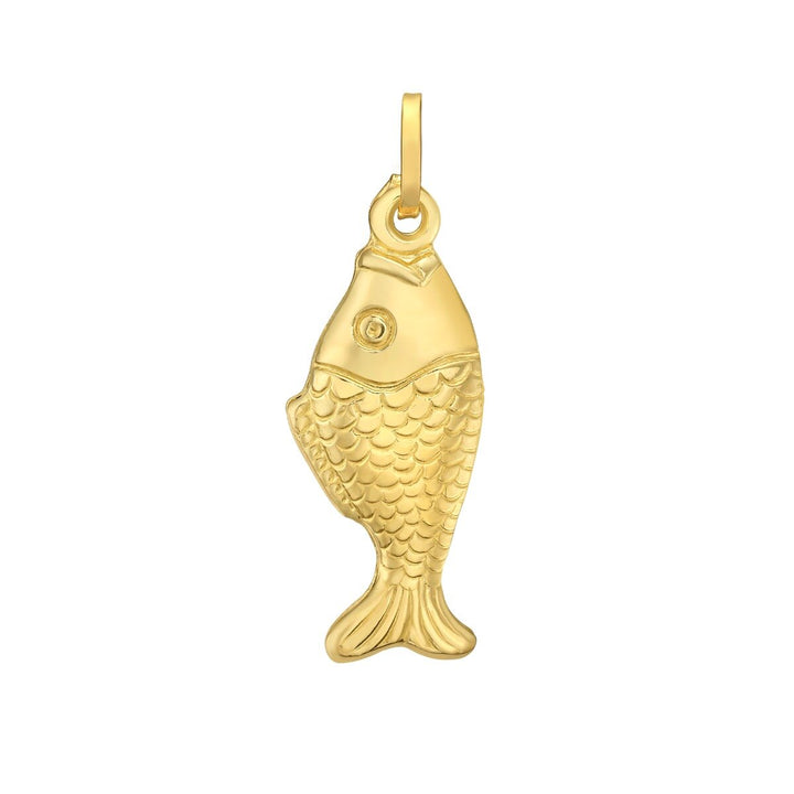 14K Fish Charm, front view