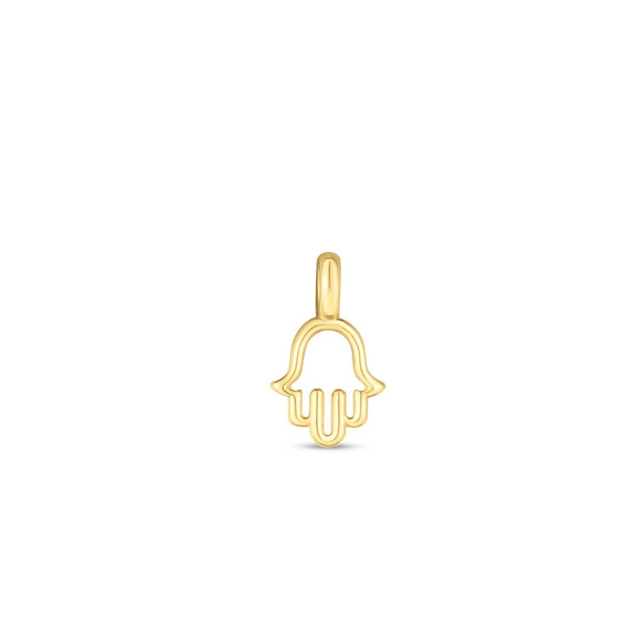 14K Hamsa Charm, front view