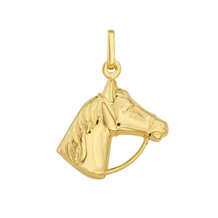 14K Horse Head Charm, front view