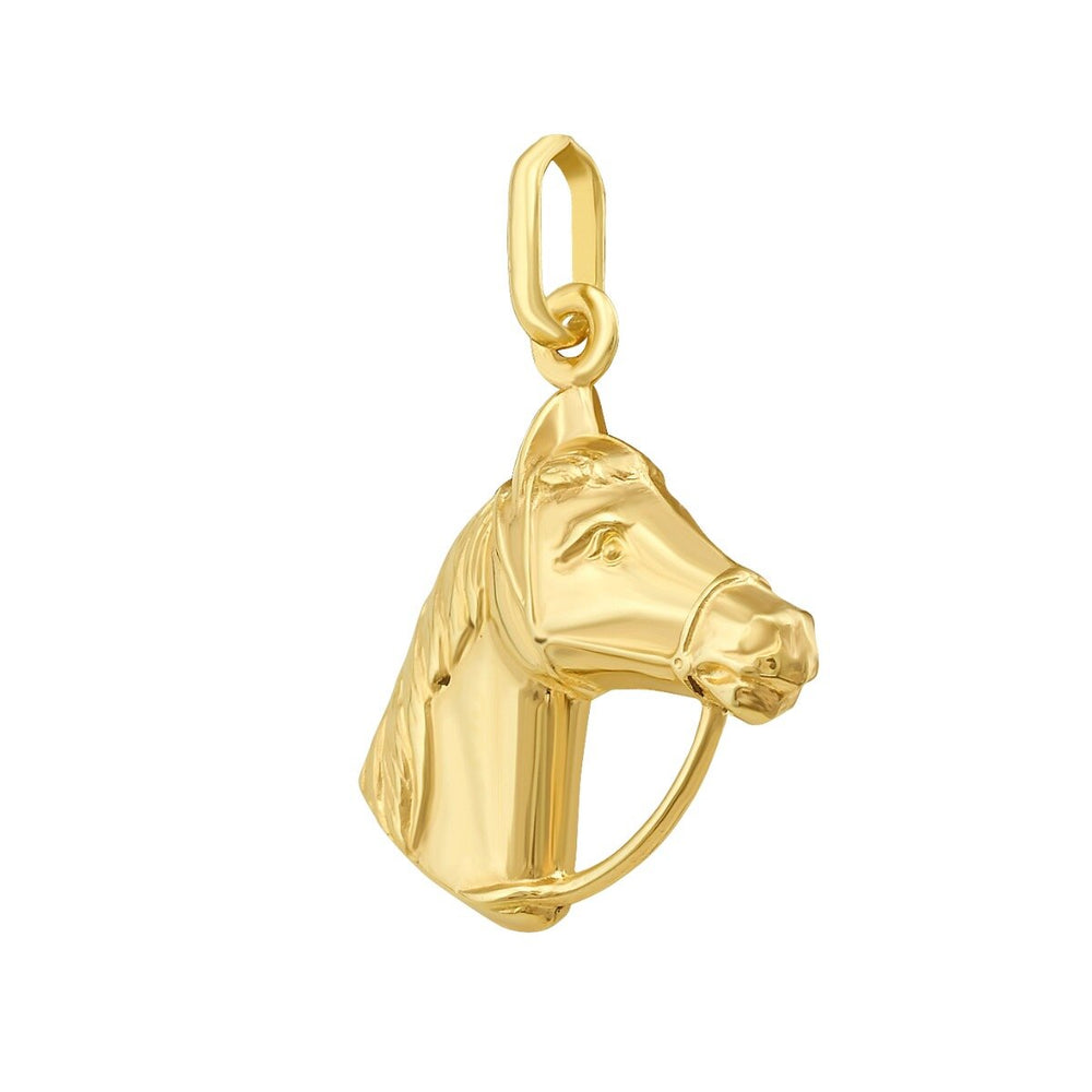 14K Horse Head Charm, view 2