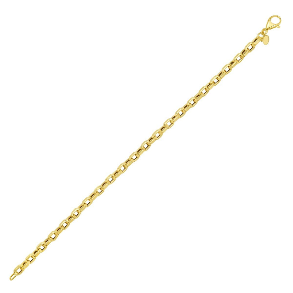 14K Men's Oval Link Bracelet, view 2