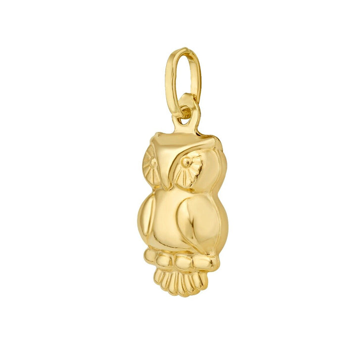 14K Owl Charm, view 2