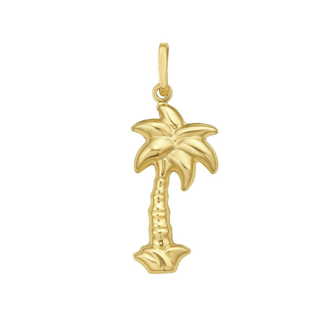 14K Palm Tree Charm, front view