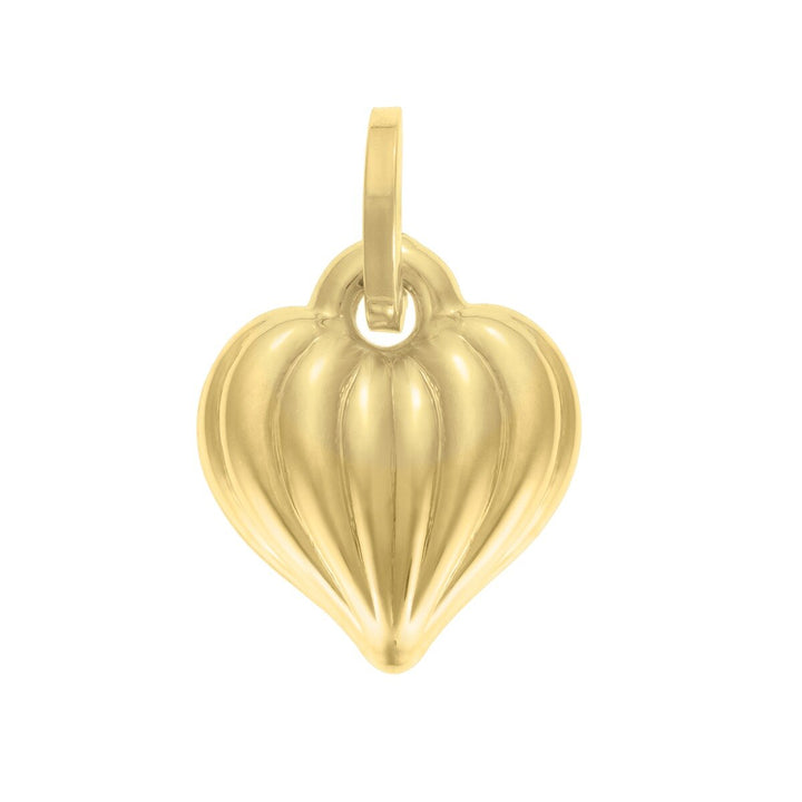 14K Puffy Heart Charm, front view