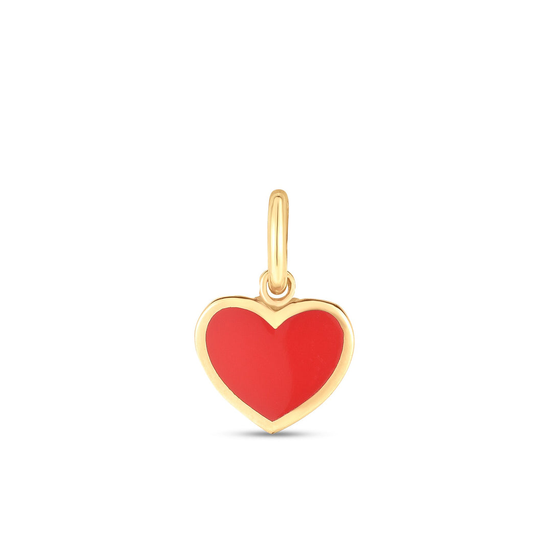 14K Red Enamel Charm, front view