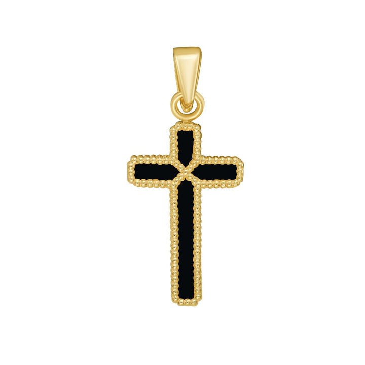 14K Reversible Cross Pendant, front view