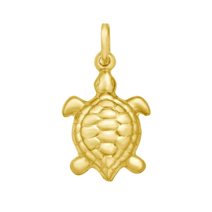 14K Turtle Charm, front view