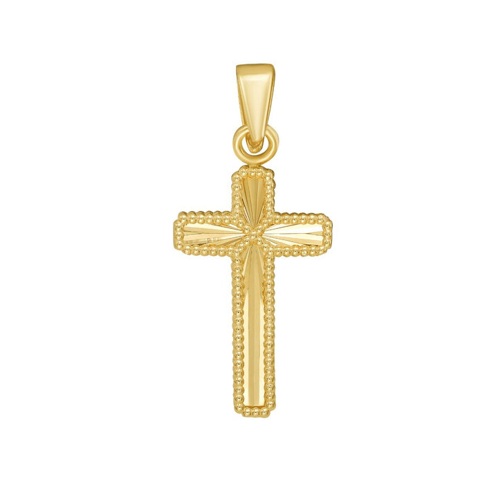14K Two Tone Cross Charm, view 2