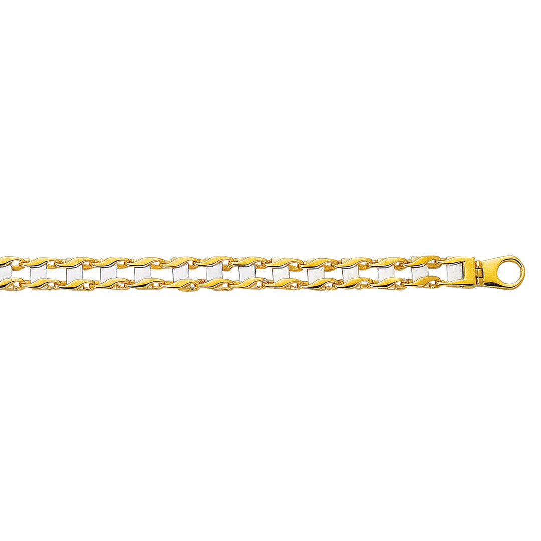 14K Two-Tone Gold Railroad Link Chain, view 3