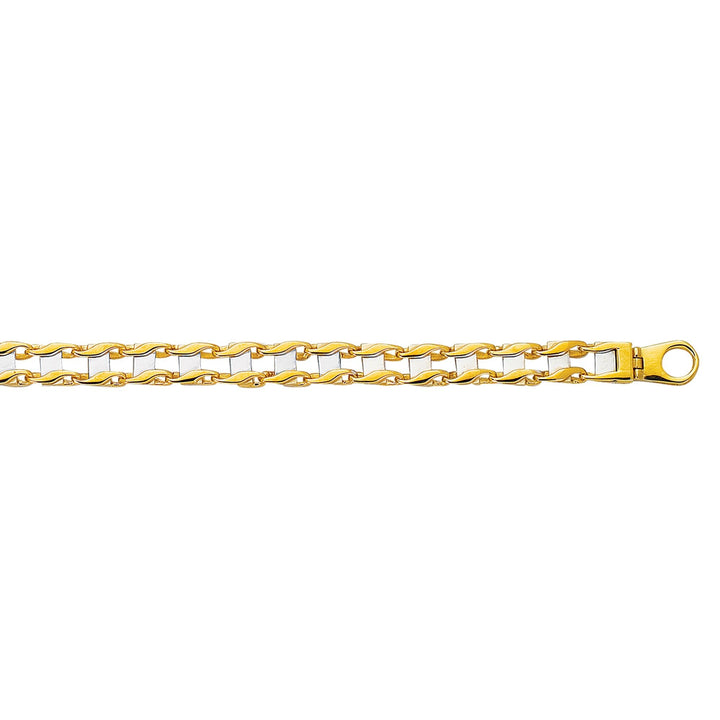 14K Two-Tone Gold Railroad Link Chain, view 3