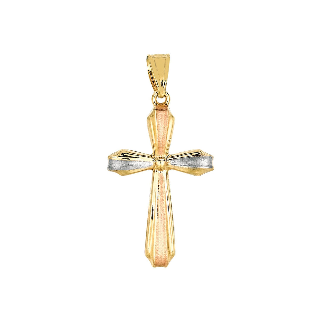 14K Two-Tone Gold Vintage Cross, front view