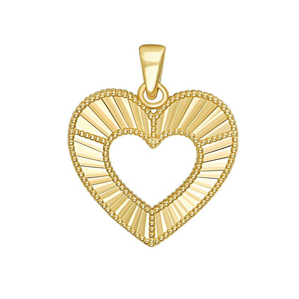 14K Two Tone Open Heart Charm, view 2