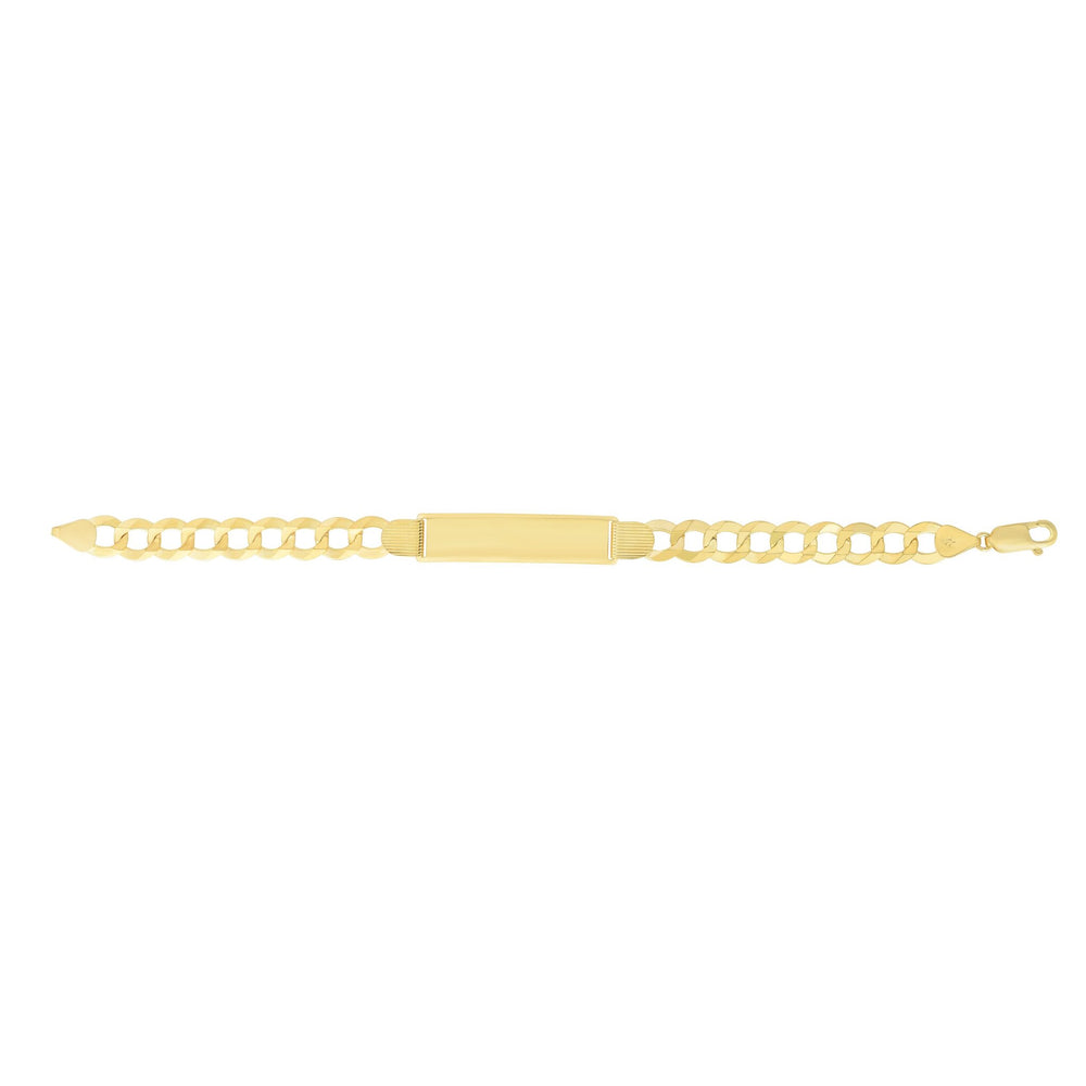 14K Yellow Gold 10mm Polished Curb ID Chain, view 2
