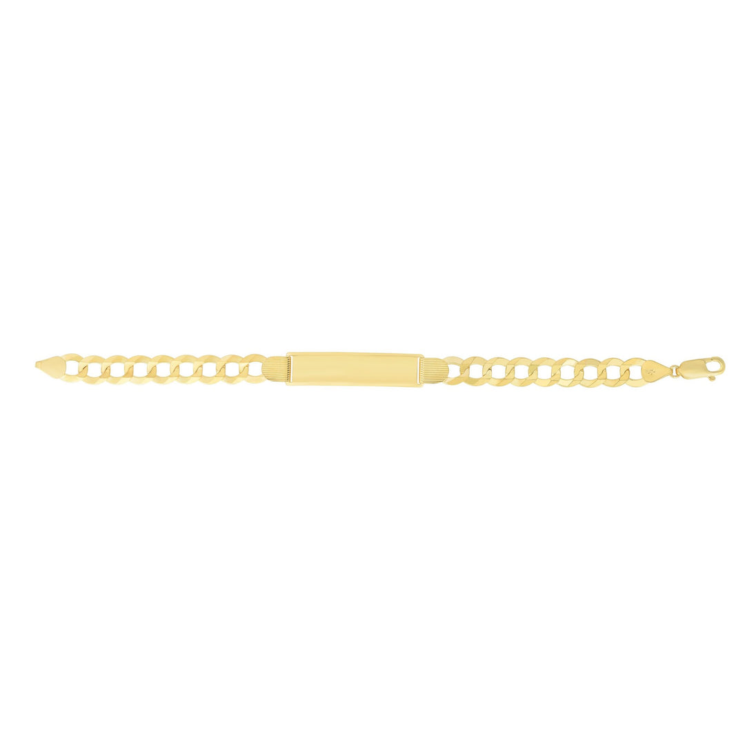 14K Yellow Gold 10mm Polished Curb ID Chain, view 2