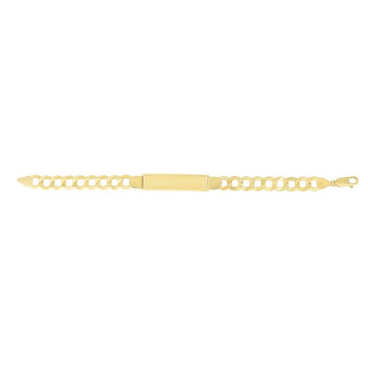 14K Yellow Gold 10mm Polished Curb ID Chain, view 2