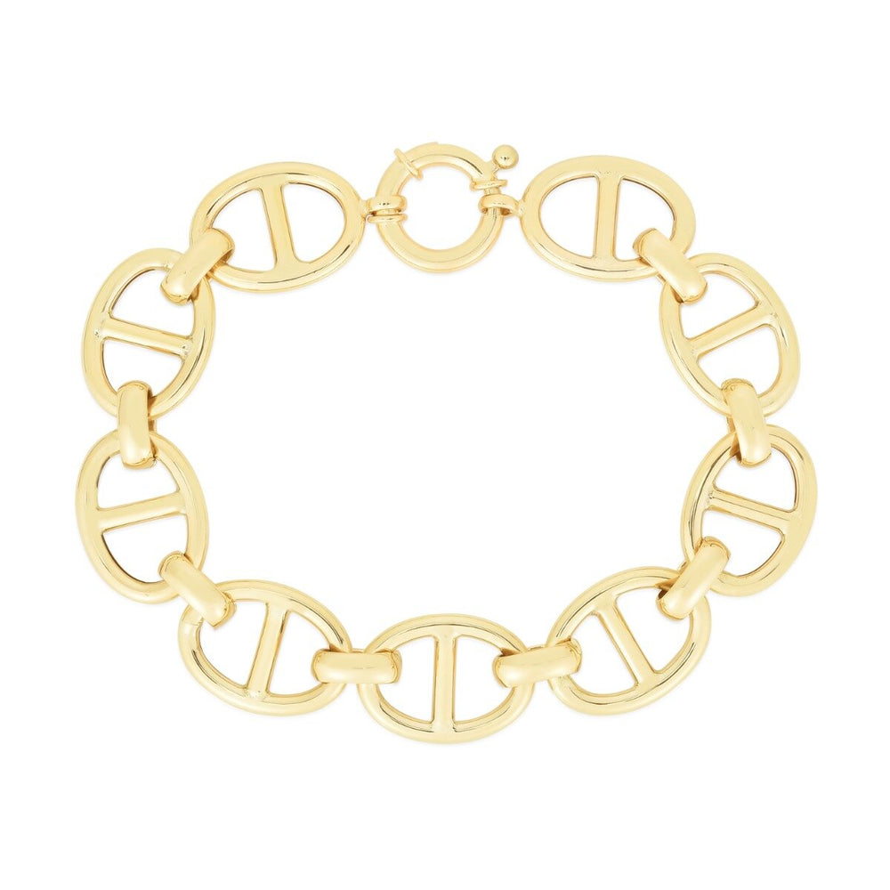 14K Yellow Gold 13mm Mariner Link Chain, view 2