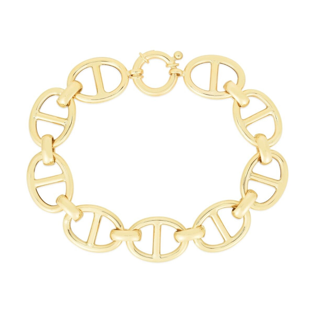 14K Yellow Gold 13mm Mariner Link Chain, view 2