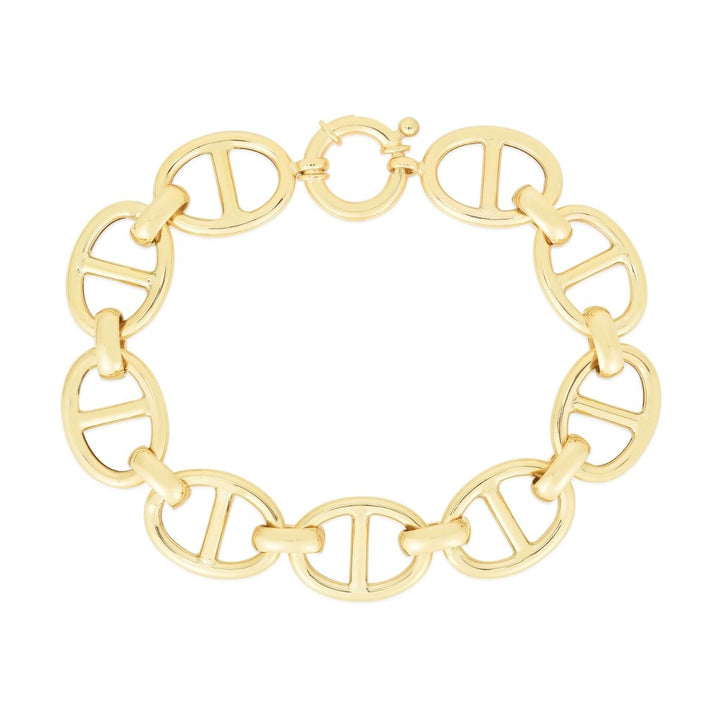 14K Yellow Gold 13mm Mariner Link Chain, view 2