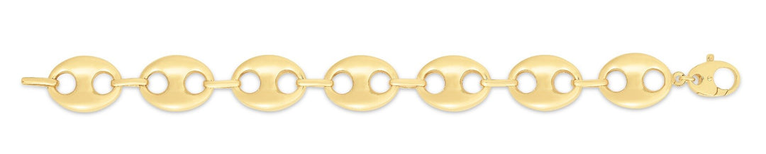 14K Yellow Gold 16mm Puffed Mariner Link Chain, view 3