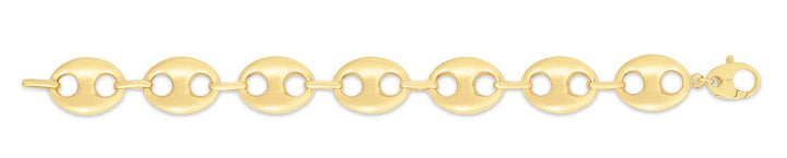 14K Yellow Gold 16mm Puffed Mariner Link Chain, view 3