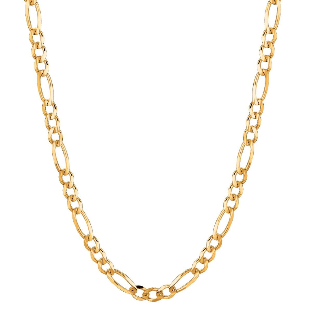 14K Yellow Gold 3.8mm Figaro Chain, front view