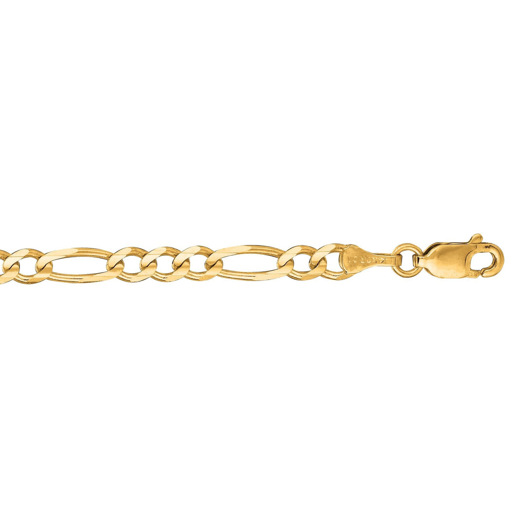 14K Yellow Gold 3.8mm Figaro Chain, view 3
