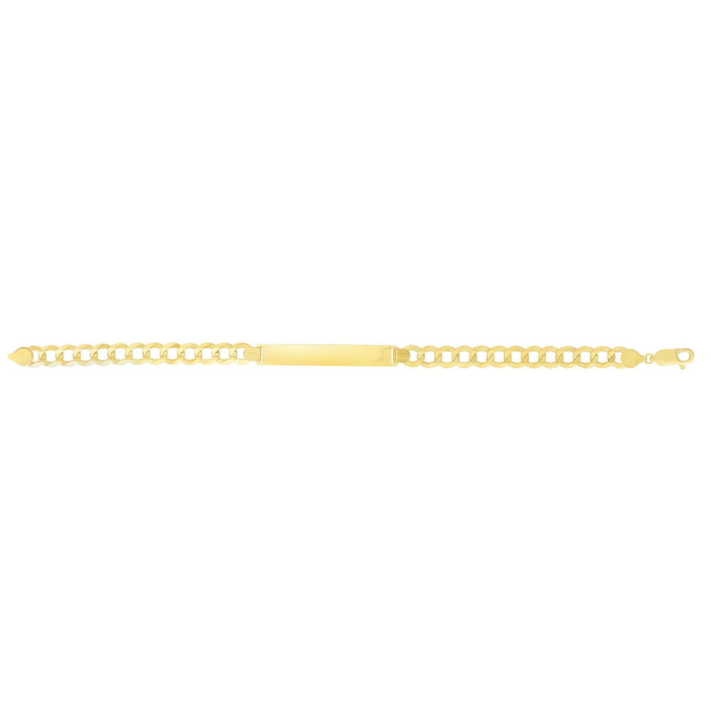 14K Yellow Gold 6.7mm Polished Curb ID Chain, view 2