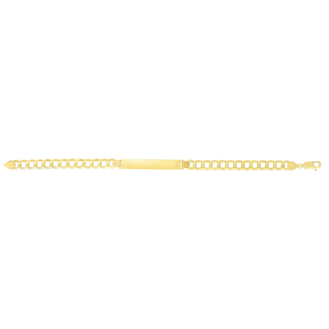 14K Yellow Gold 6.7mm Polished Curb ID Chain, view 2