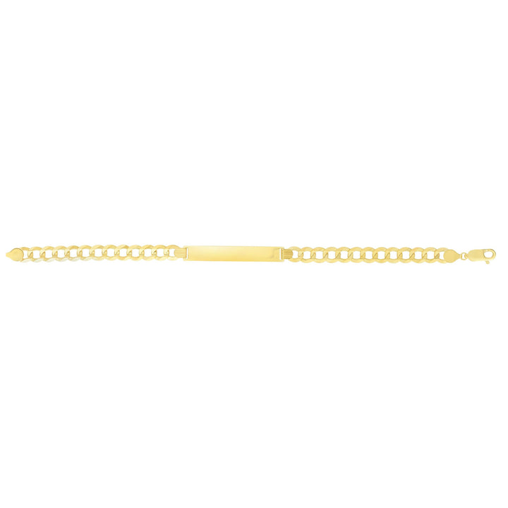 14K Yellow Gold 6.7mm Polished Curb ID Chain, view 2