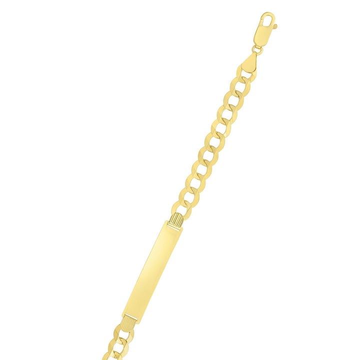 14K Yellow Gold 8.3mm Polished Curb ID Chain, front view