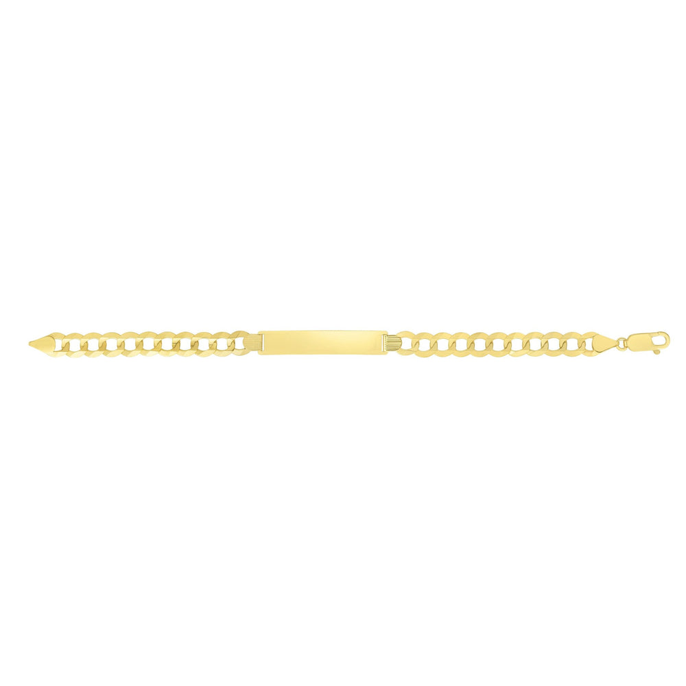 14K Yellow Gold 8.3mm Polished Curb ID Chain, view 2
