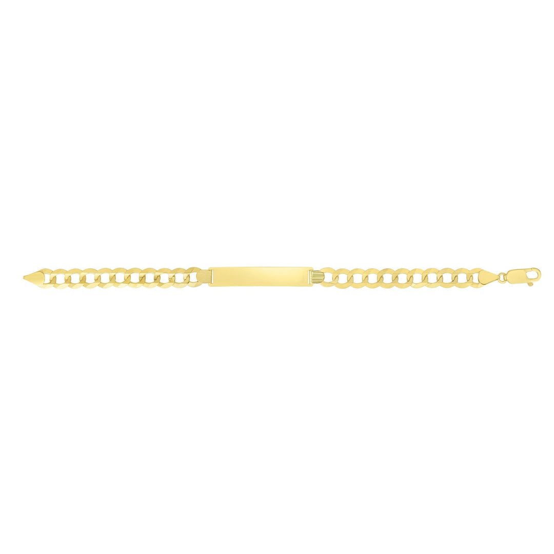 14K Yellow Gold 8.3mm Polished Curb ID Chain, view 2