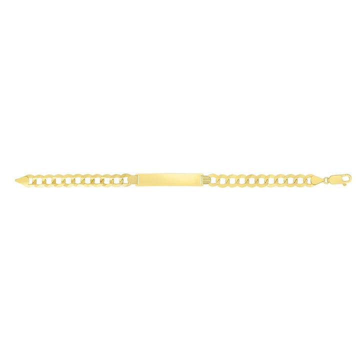 14K Yellow Gold 8.3mm Polished Curb ID Chain, view 2